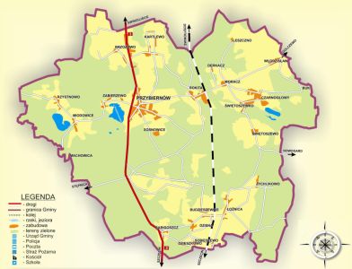 Położenie gminy Przybiernów